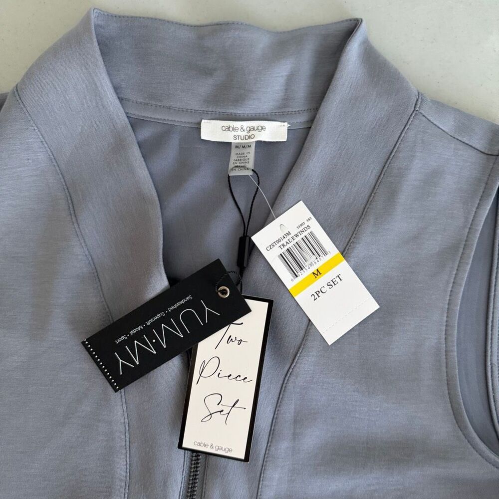 Cable & Gauge 2 PC Shorts Set NWT Periwinkle Blue sz Medium Sleeveless - Picture 7 of 13